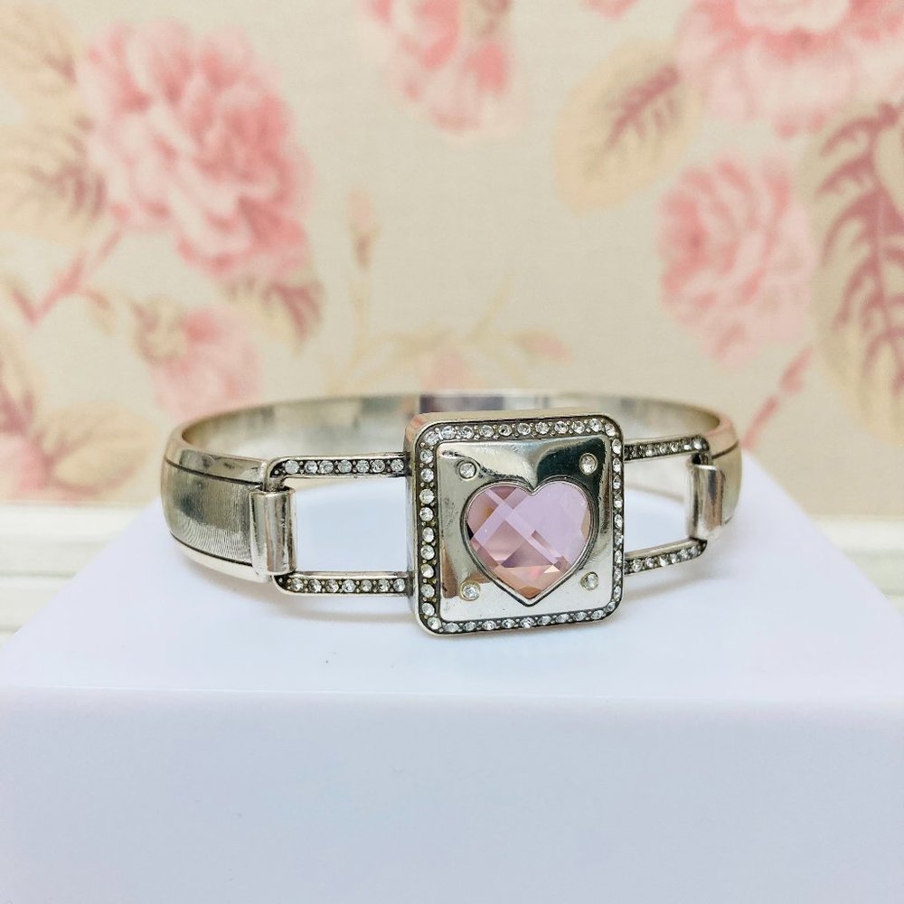 Brighton Brand Pink Crystal Heart Bracelet